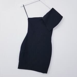 Blacque Label Women size Small Black One shoulder Party Cocktail Mini Dress